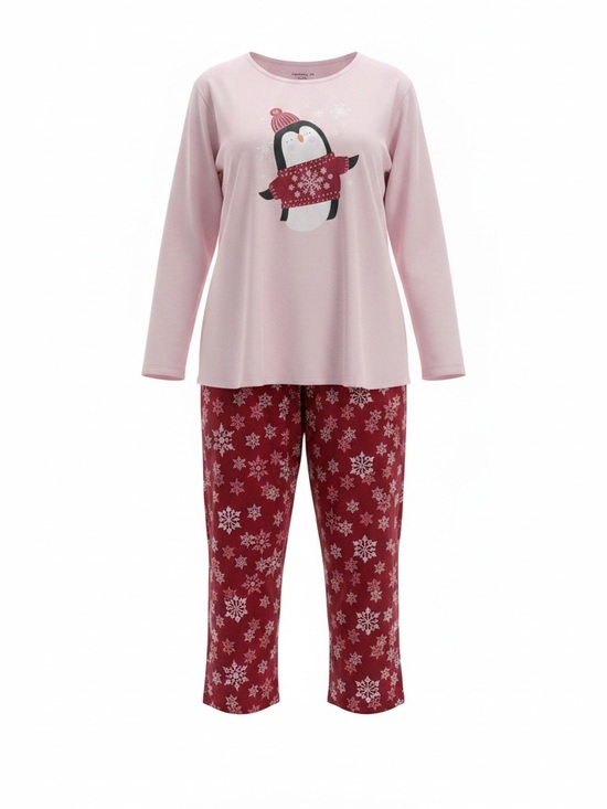 Dreams &Co. Other - Dreams & Co. Pink Penguin Christmas Pajama Set 6X 100% Cotton 2-Piece